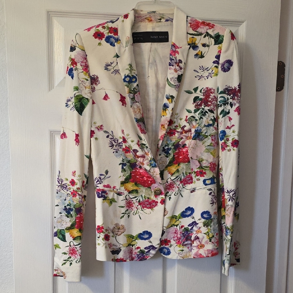 Floral Blazer by Zara - Multicolor